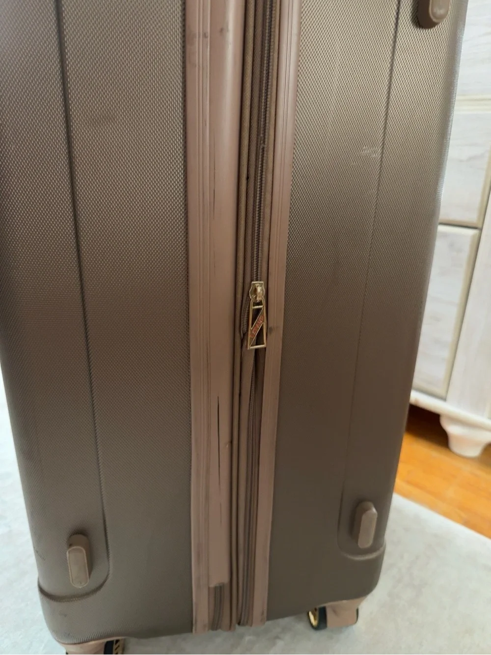 Textured Hard-Shell Carry-On Luggage in Taupe